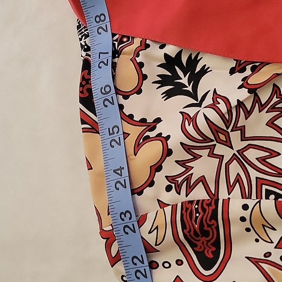 Victor Costa Vintage 100% Silk  Occasion  Red and Cream Paisley Shirt  size 1X - Picture 14 of 15